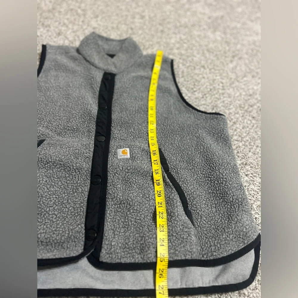 Carhartt Women's Vest XXL (20) Relaxed Fit Sherpa Fleece Snap Front Gray Black - Picture 10 of 12